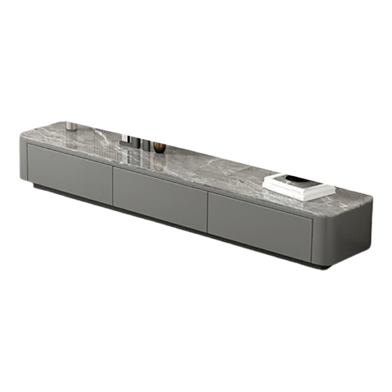 Stone Low TV Stand with Soft-close Drawers and Cable Management - image 8