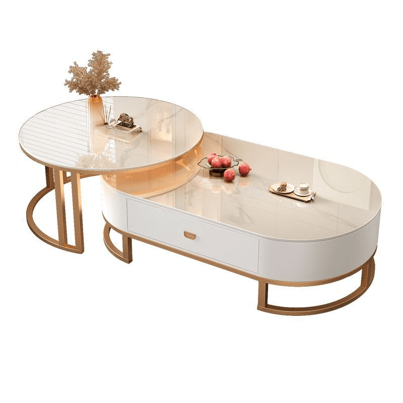 Modern Nesting Accent Table Set with Structure Base and Oblong Top - image 8