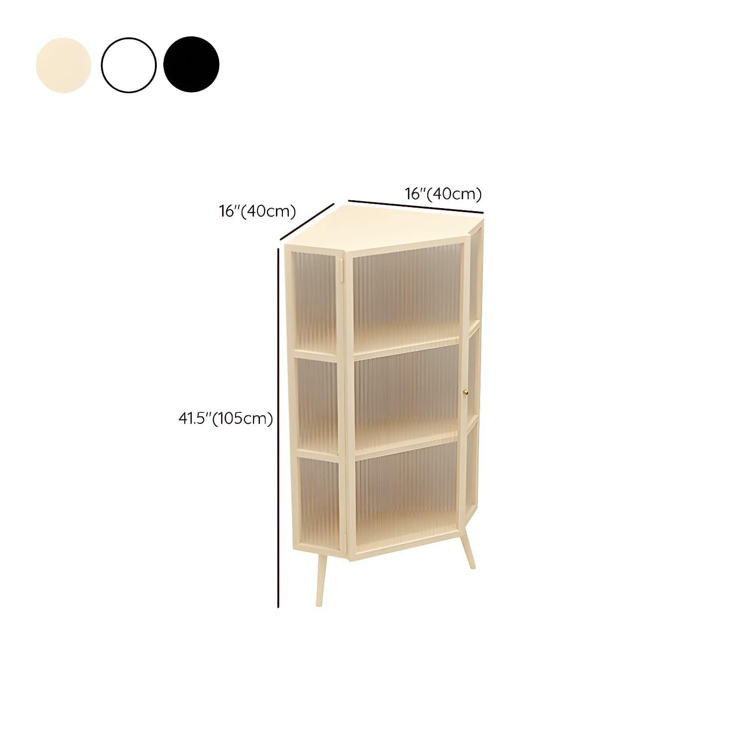 40cm Corner Modern Accent Cabinet with Glass Doors and Iron Base - image 12