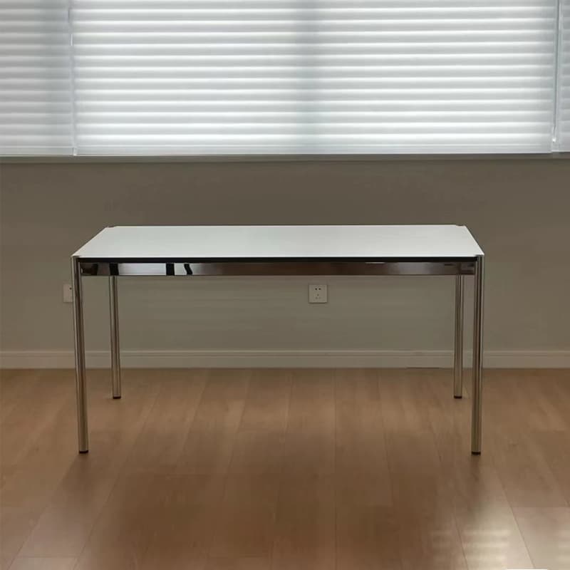 Fixed Table Standard Height Rectangular Dining Table for 8/4 People/6 People with Stainless Steel Legs and a Top in Engineered Wood in a Modern Simple Style - image 7