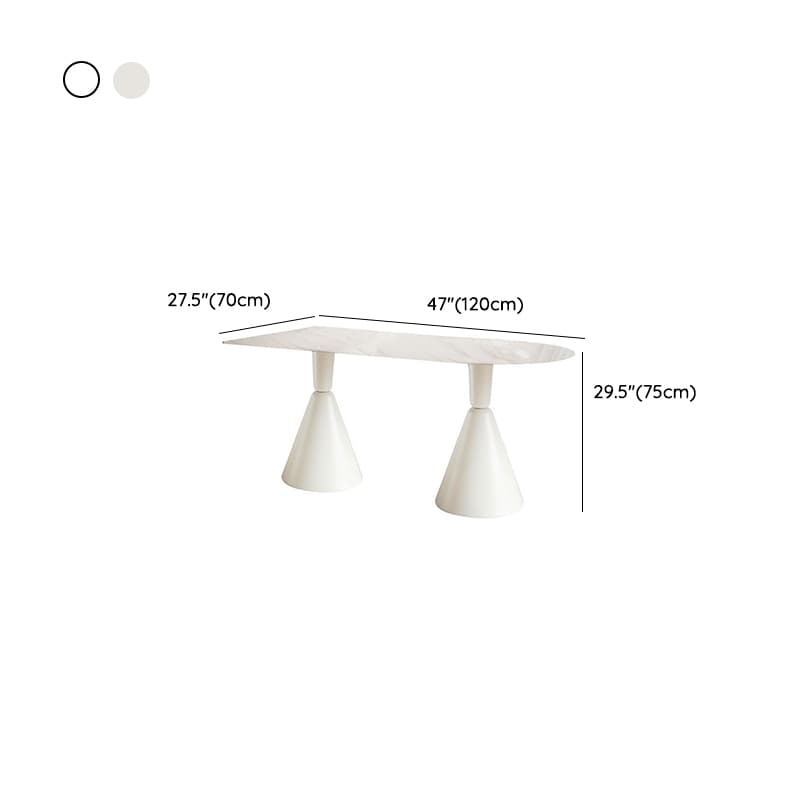 Simplistic Dining Table with Chalk Stone Top, Fixed Table, Seats 4 to 8, Scratch-immune - image 18