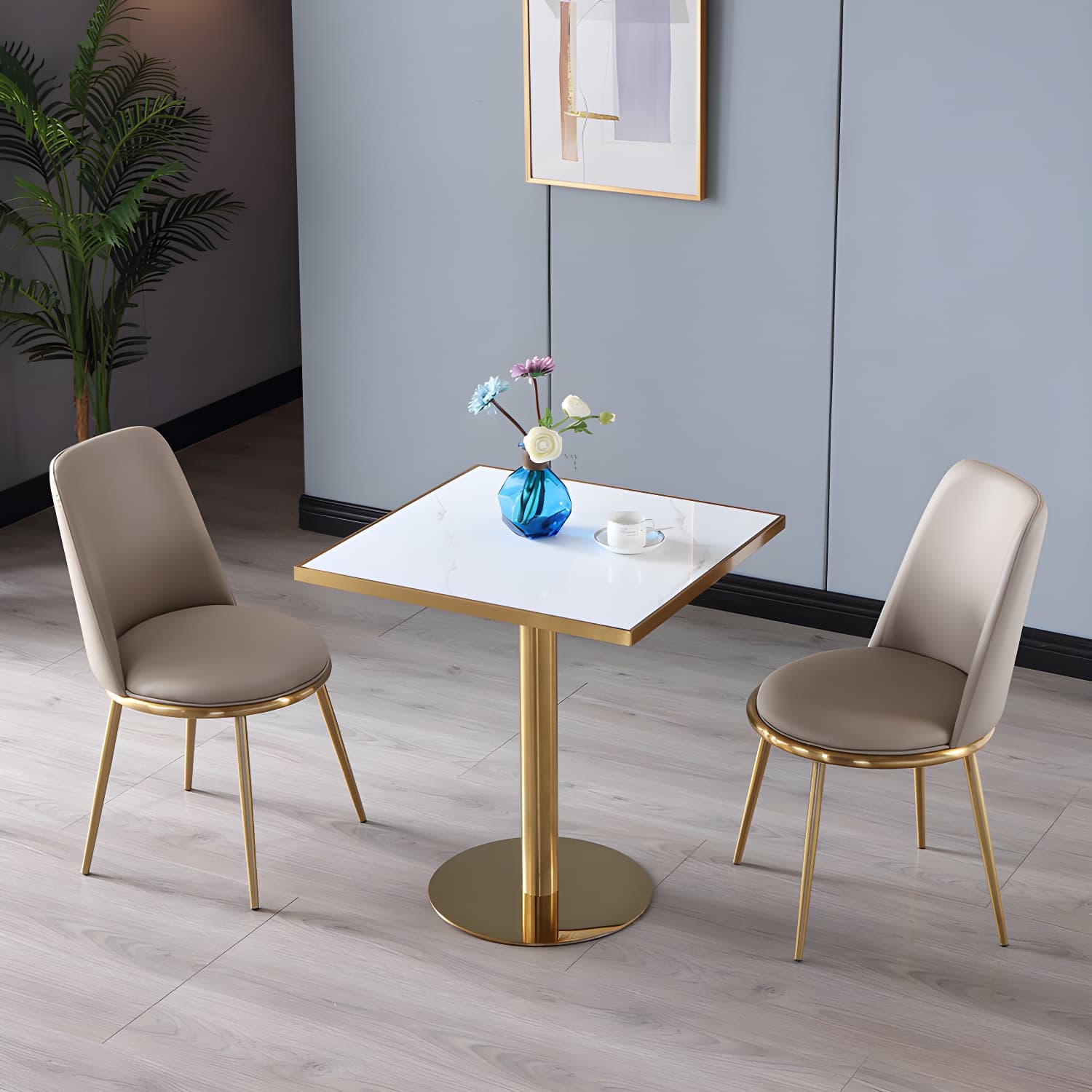 Sintered Stone Three-Color Dining Table Luxury Tulip Base Table for Dining Room - image 5