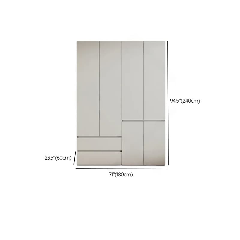 Cream Trendy Reclaimed Wood Wardrobe Armoire with Soft Close Drawer, Soft Close Door, Interior Shelves, and Clothing Rod - image 60