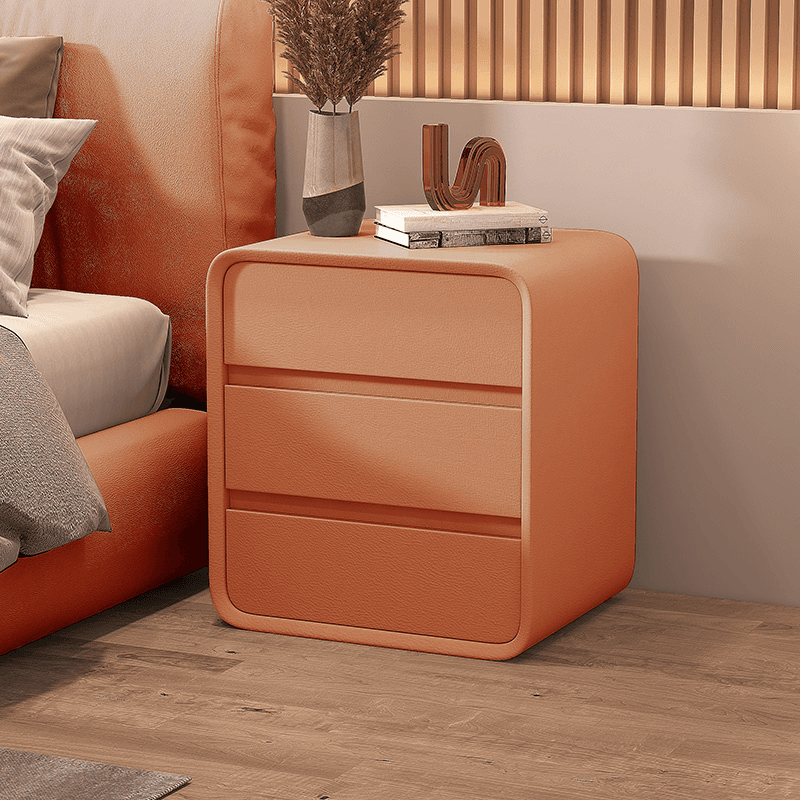 Organic Modern Nightstand With Drawer Organization with 3 Drawers and Pleather Countertop - image 11