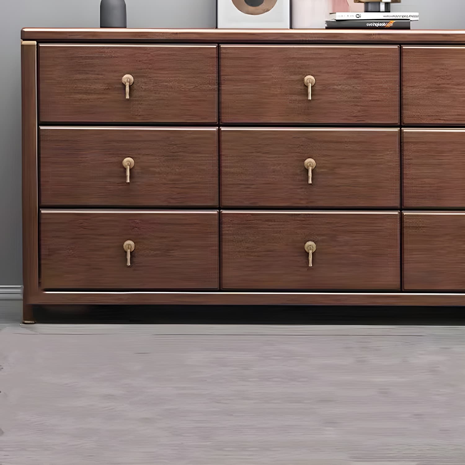 Mid Century Modern Chest Wood Rectangular Chest in Walnut Finish - image 6