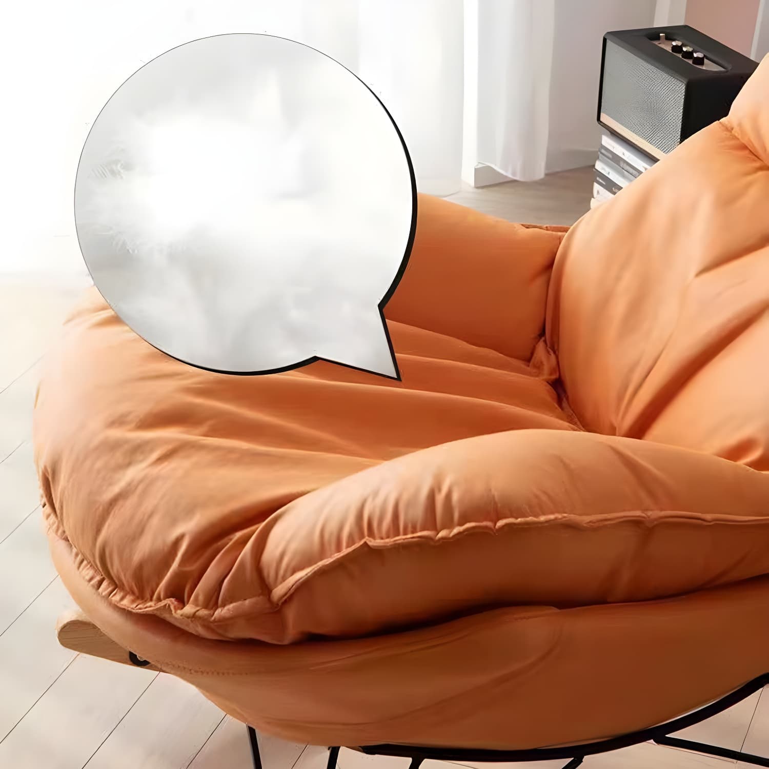 Modern Glider Chair Solid Pure Color Faux Leather Rocker Chair with Ottoman - image 14