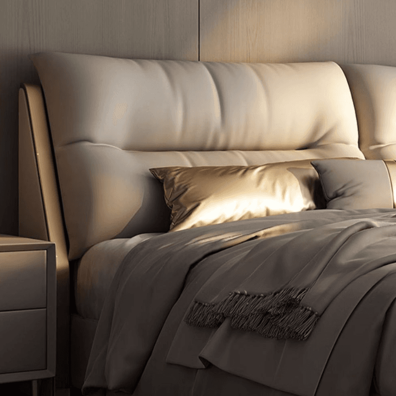 Beige Solid Color Storage Bed/Platform Bed with Pine Wood Frame for Living Room - image 4