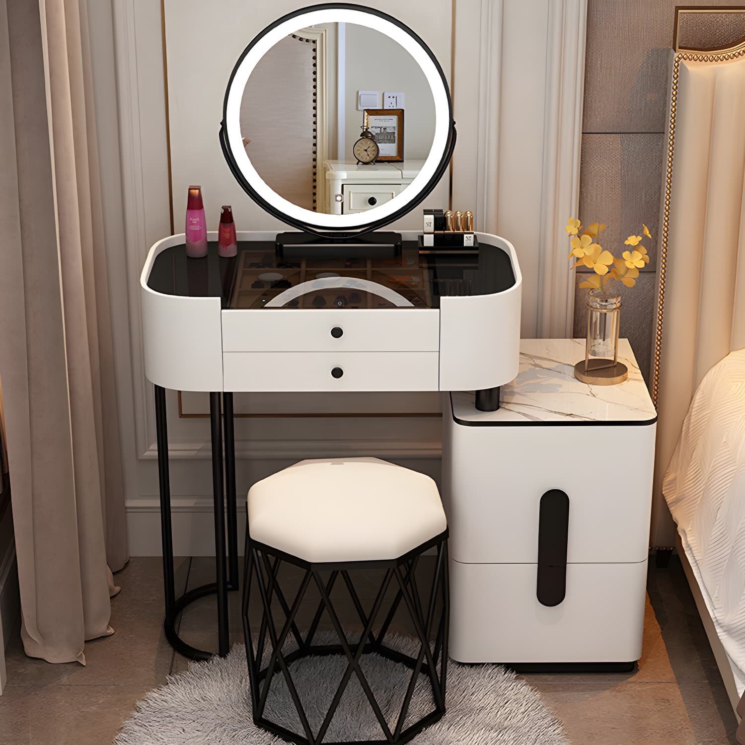 Contemporary Wood Make-up Vanity 15.75" Wide Make-up Vanity with Drawers - image 13