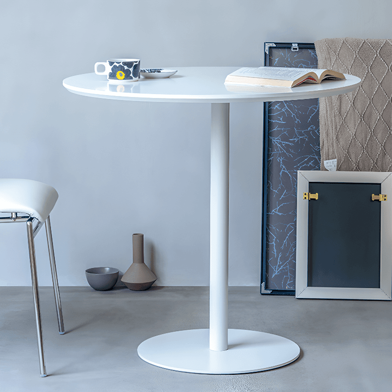 Circular-shaped/Square Standard Height Dining Table for 2 People with Fixed Table Top in a Minimalist Style - image 5