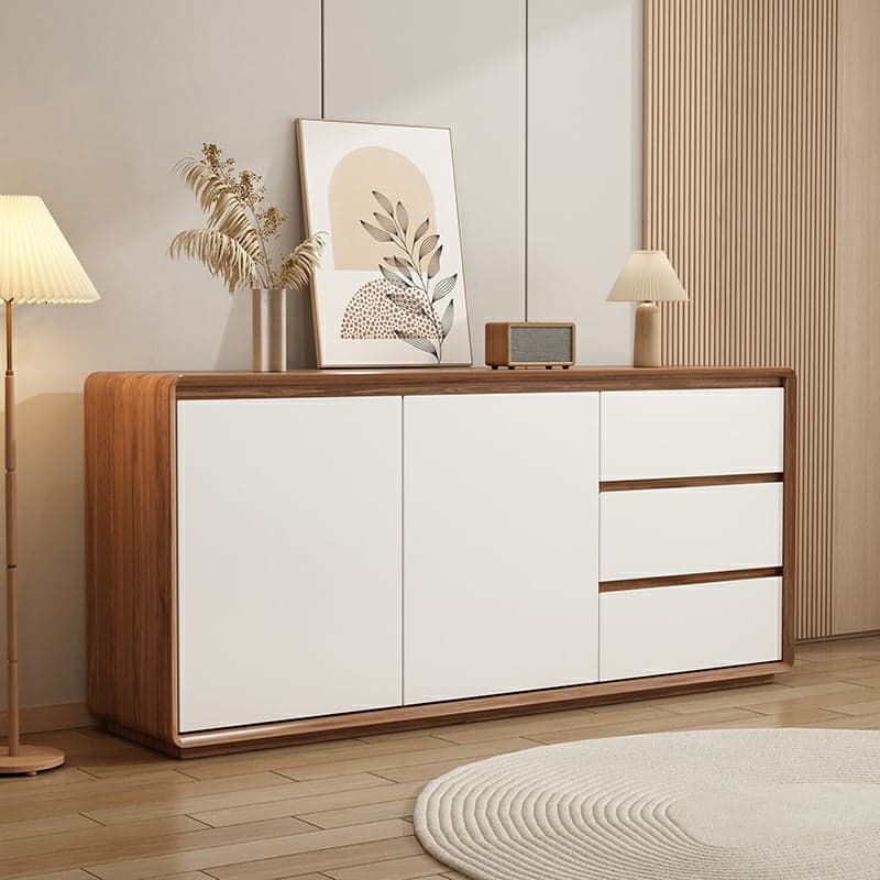 Wooden Modern Sideboard Credenza with 3 Drawers and 2 Cabinets for Storage - image 3