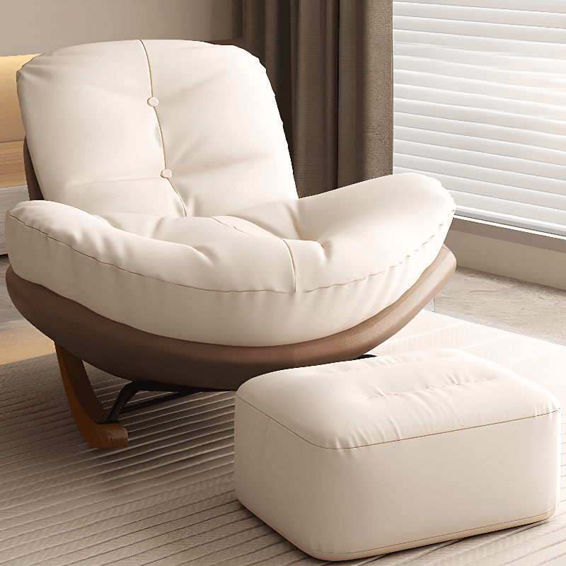 Stationary Upholstered Rocking Chair with Cushioned Rear in a Scandinavian Style, Footstool Included/Not Included - image 22