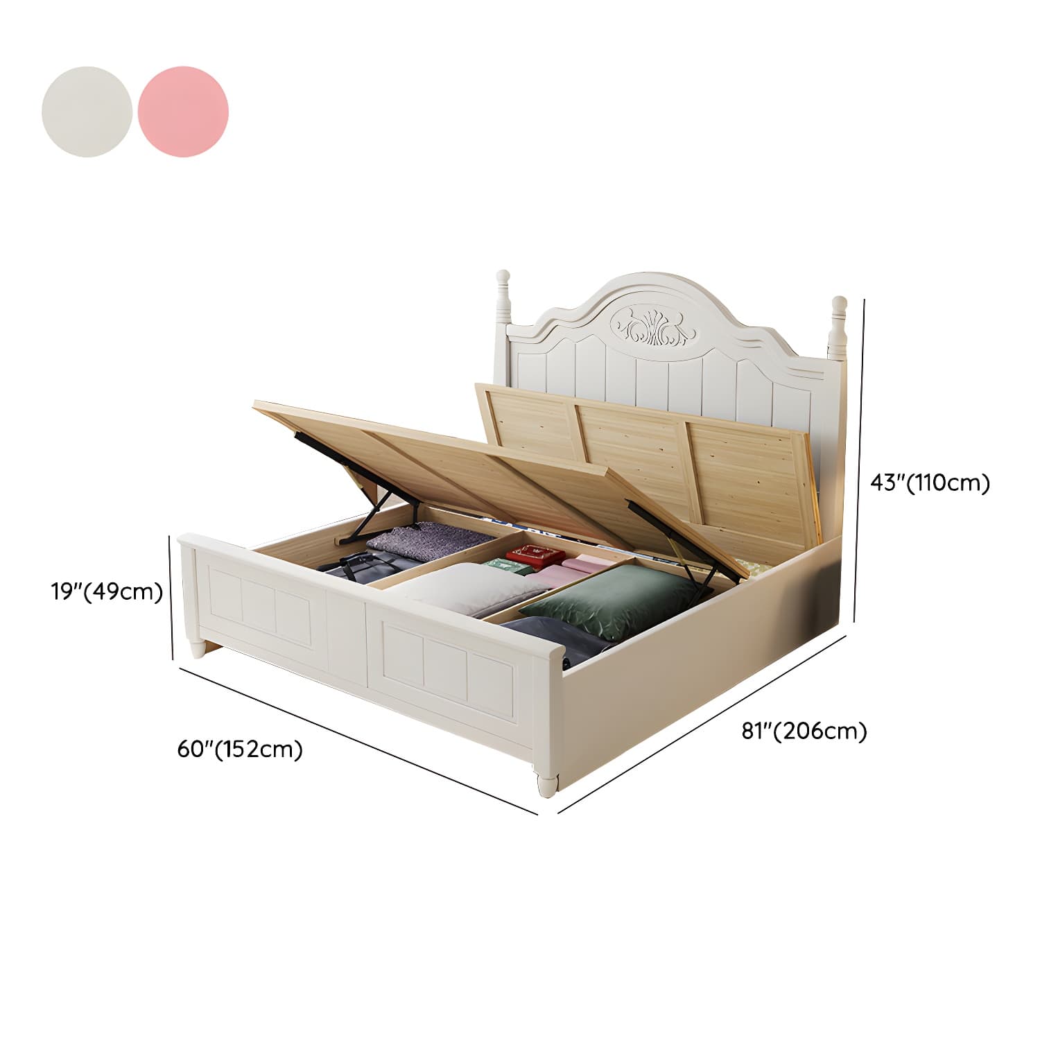 Modern Simple Style Natural Solid Wood Bed Frame with 4 Legs for Bedroom - image 26