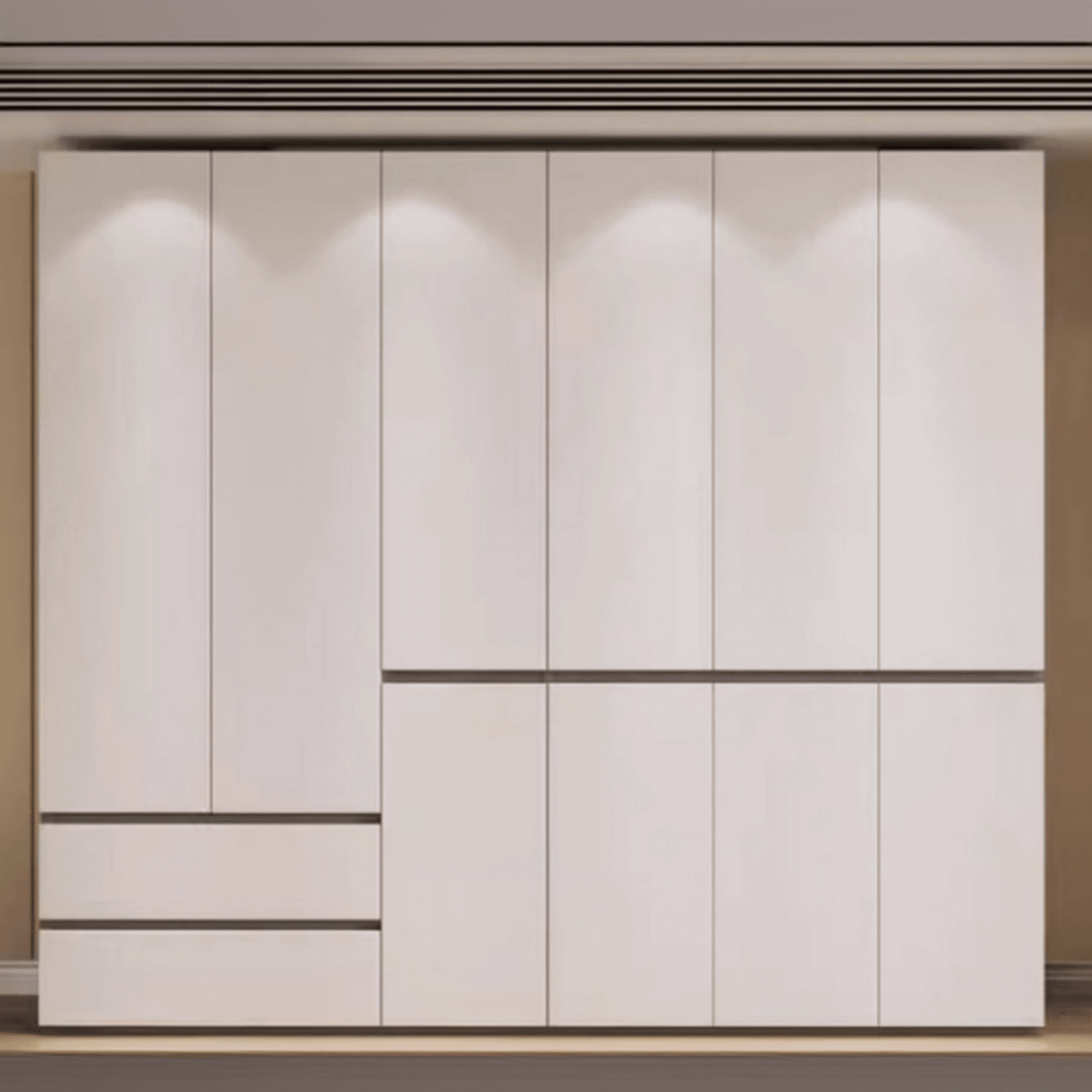 White Modish Wooden Independent Armoire Cabinet with Soft Close Drawer, Soft Close Door, and Interior Shelves