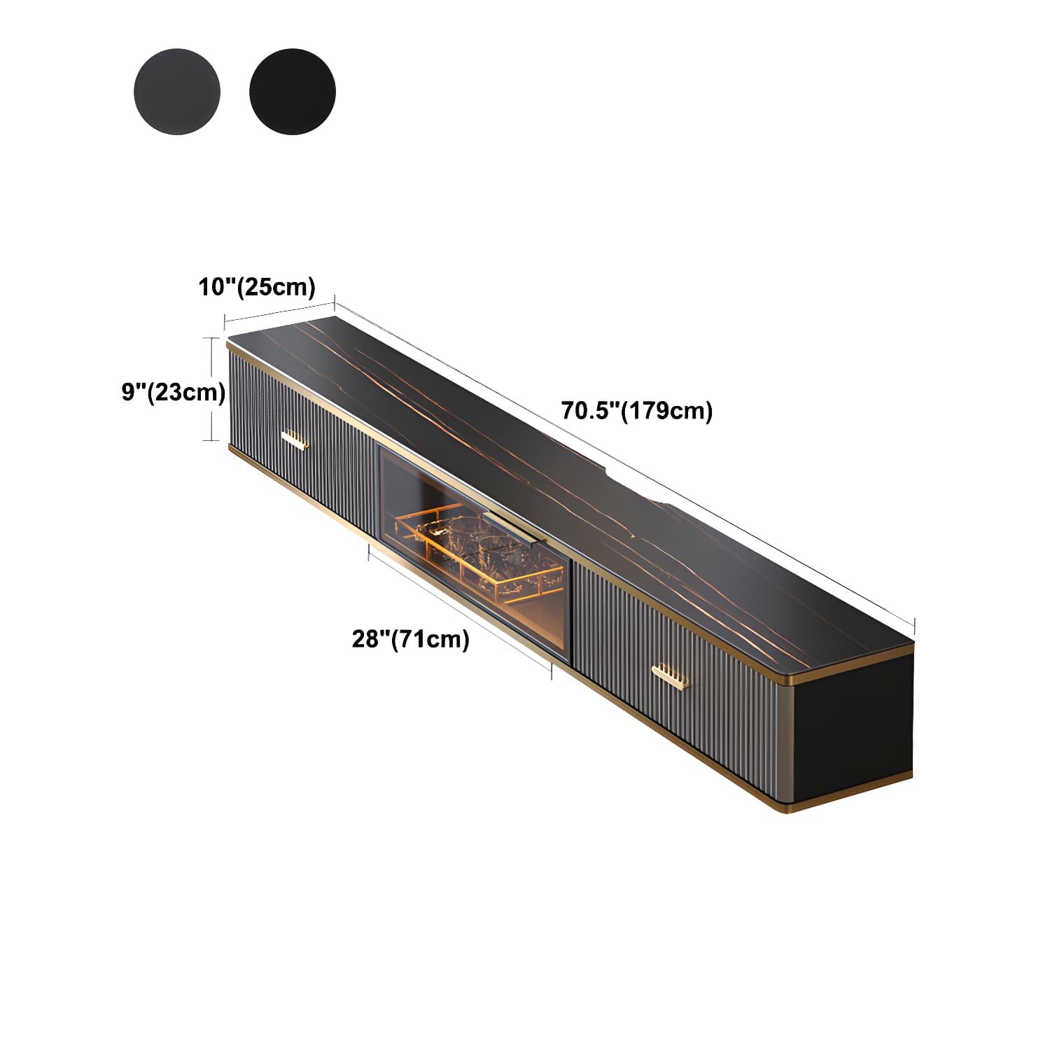 Black Slate TV Cabinet Gorgeous Style Home Wall Mounted TV Cabinet Console - image 14