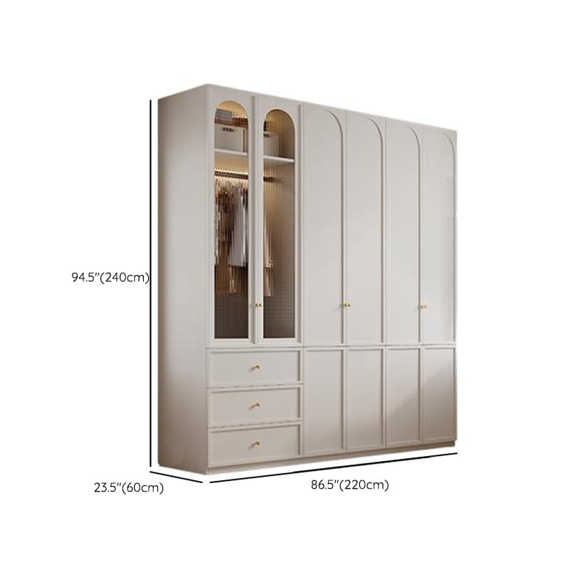 Minimalist Manufactured Wood Independent Almirah with 3-Drawer, Interior Shelves, and Clothing Rod - image 38