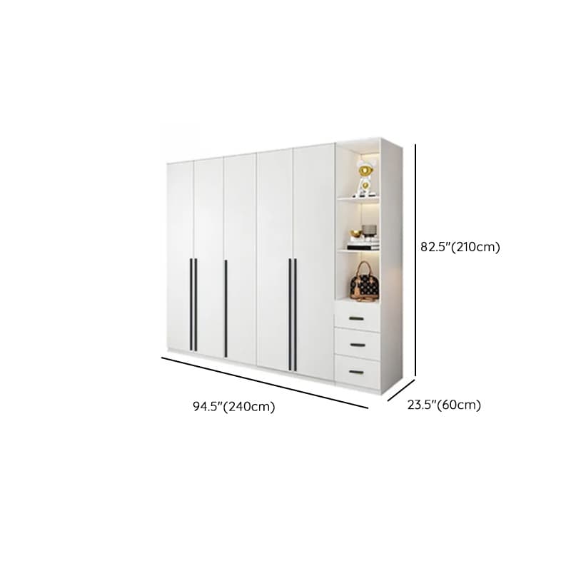 White Lumber Detached Wardrobe Closet with Soft Close Drawer, Door, Interior Shelves, and Clothing Rod - image 42