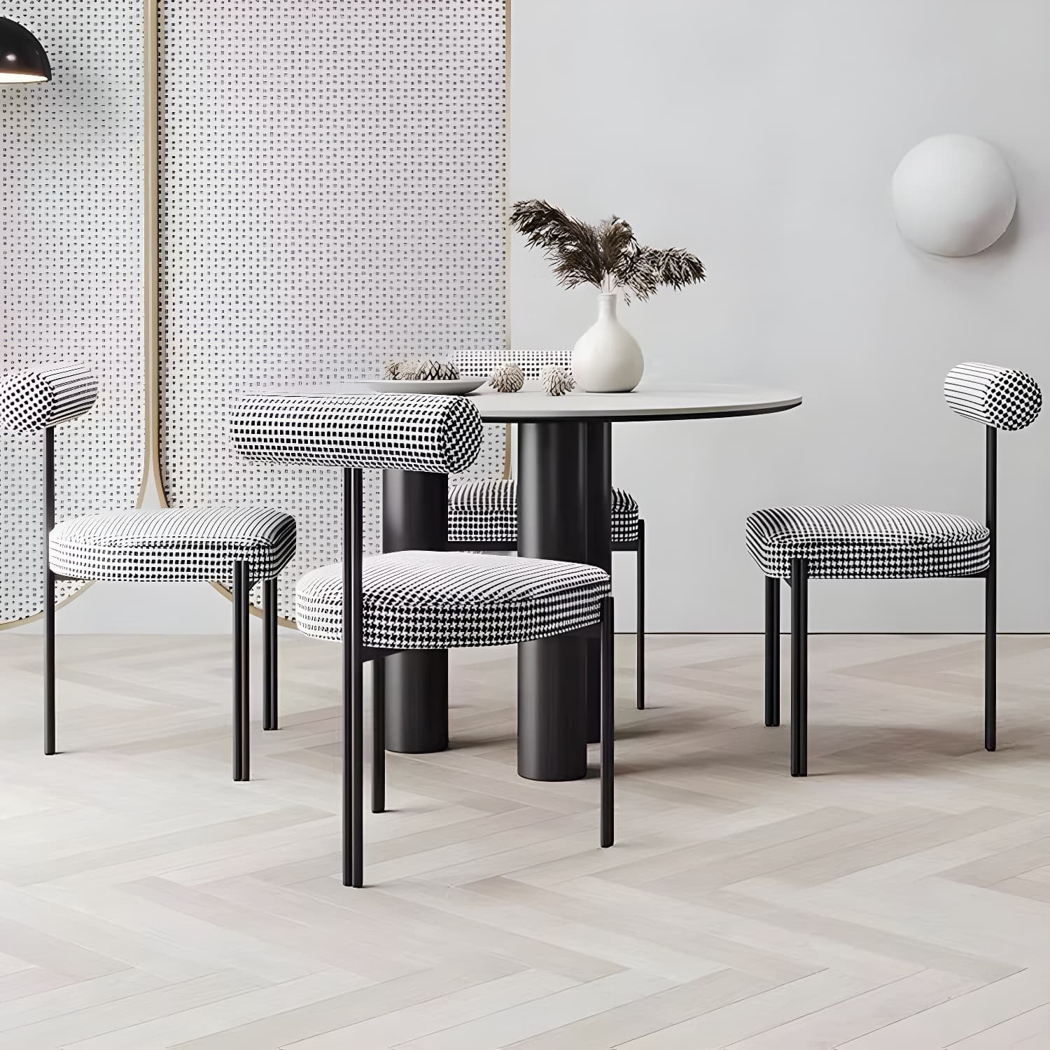 Glam Style Upholstered Dining Chair Open Back Dining Side Chair for Indoor - image 21