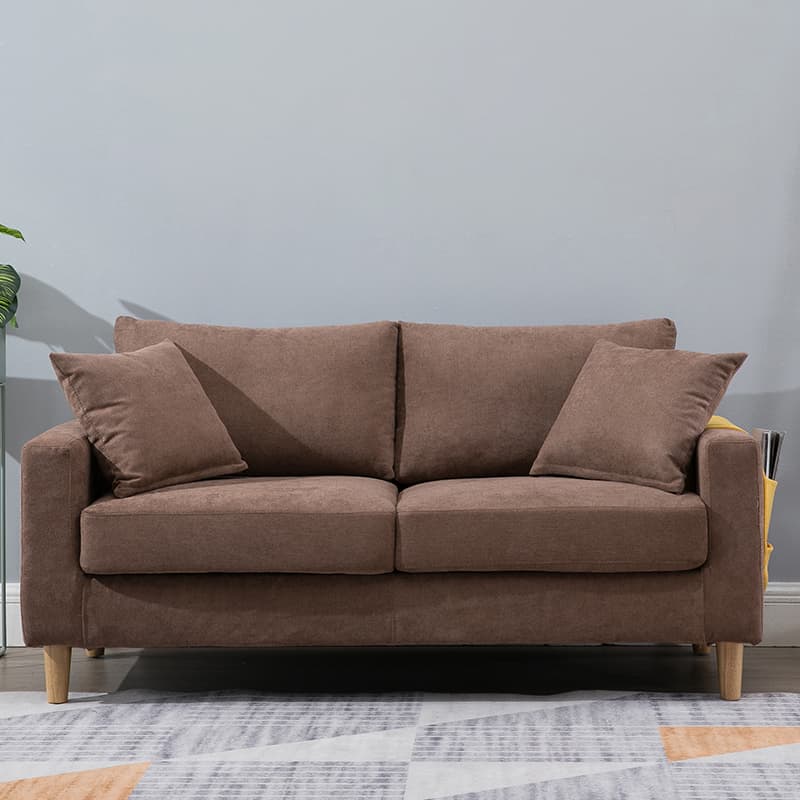 Contemporary Beige/Khaki/Gray Solid Color Standard Sofa with Storage, Wide Pillow Back and Square Arm - image 5