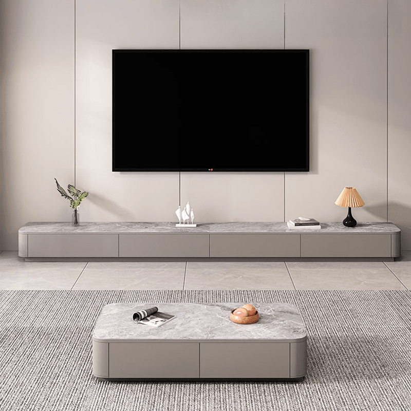 Rectangular Natural Wood TV Stand for Drawing Room - image 5