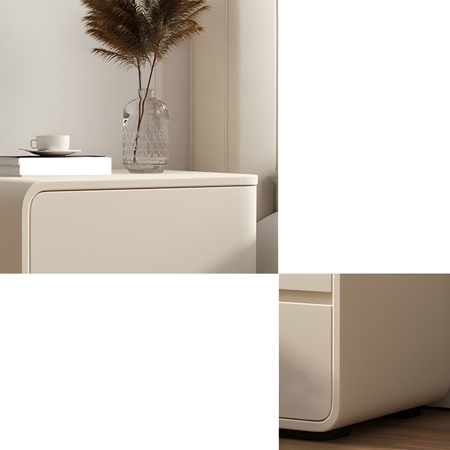 Scandinavian Pine Accent Table Nightstand Drawers Included with Legs - image 15
