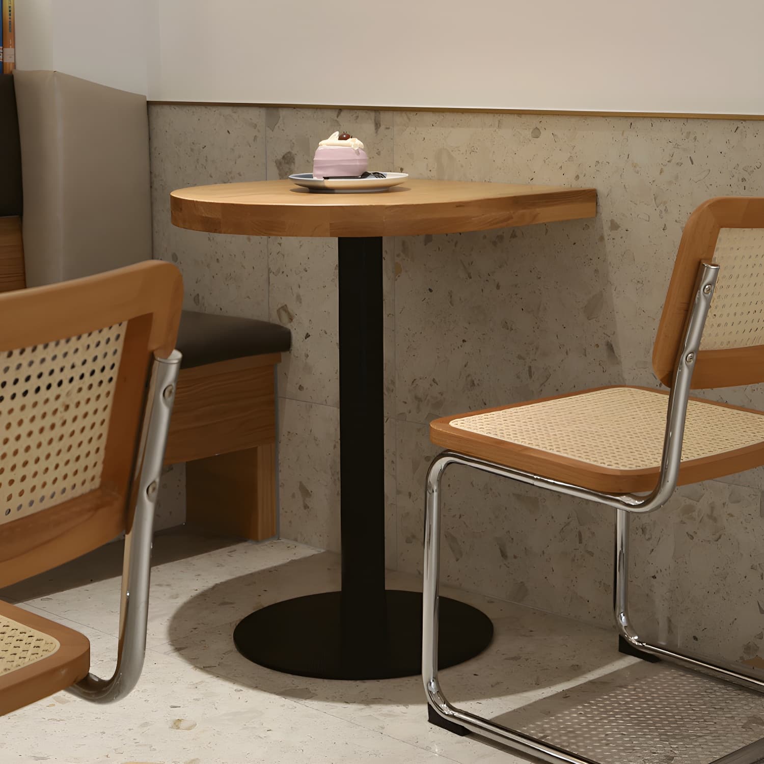 Modern Natural Pine Solid Wood Top Dining Table with Iron Base - image 11