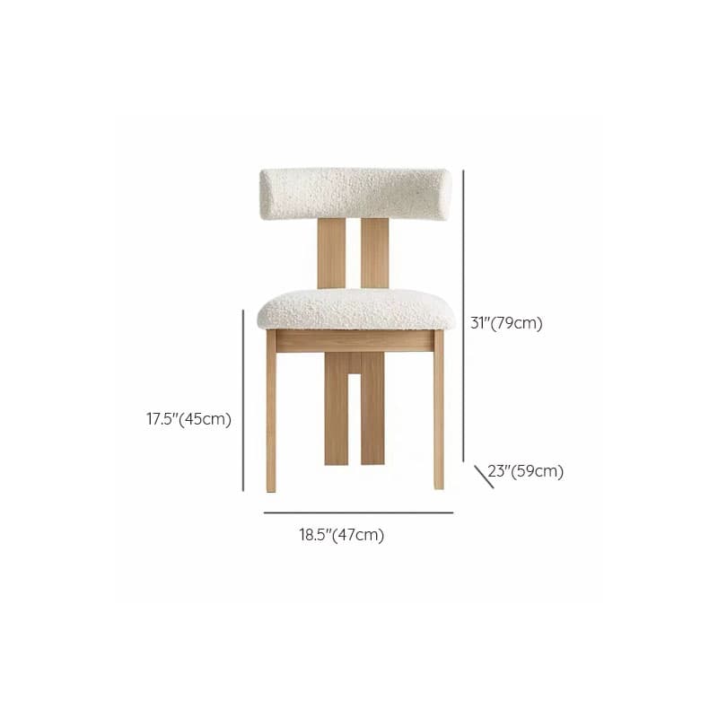 Modern Upholstered Armless Kitchen & Dining Chair, Open Back, Wood Ash, 1 Piece - image 26