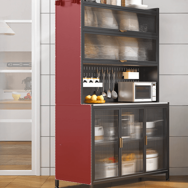 Narrow Sideboard with Hutch, Kitchen Cupboards, Stone Countertop, Adjustable Shelving, and 4 Doors/5 Doors/3 Doors - image 6