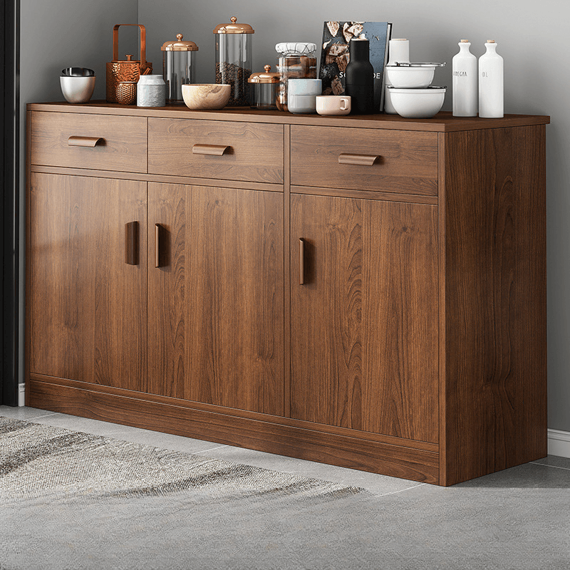 Trendy Narrow Kitchen Cabinet Base with Multiple Drawers and Doors, 2/3 Interior Shelves, Compartment Storage, and Lumber Countertop - image 3