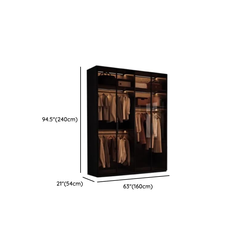 Storm Gray Minimalist Laminate Cabinet Armoire with Soft Close Drawer, Soft Close Door, Interior Shelves, and Clothing Rod - image 16