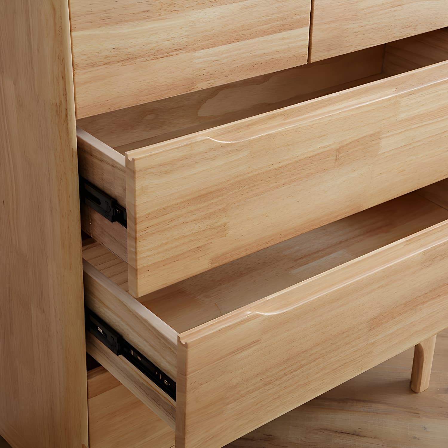 Rectangular Rubberwood Chest Mid-Century Modern Accent Chest - image 8