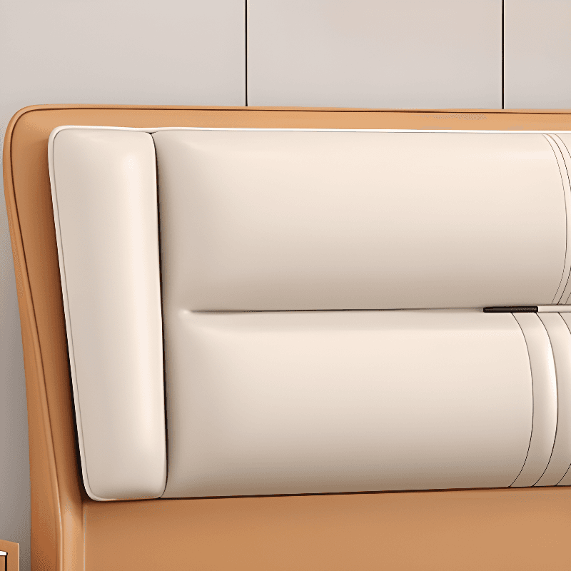Trendy Wingback Headboard with No Distressing in Natural Wood, Rectangle Shape for Full/Queen Bed with Sponge Upholstery and Standard Height - image 13