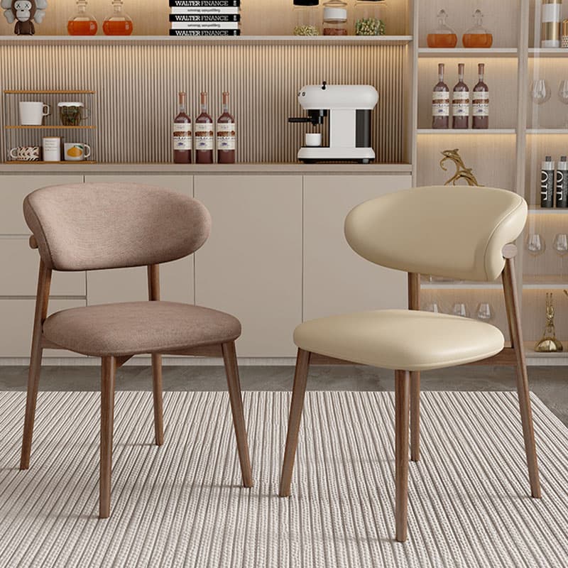 Modish Faux Leather/Upholstered Side Chair with Stable Legs - image 11