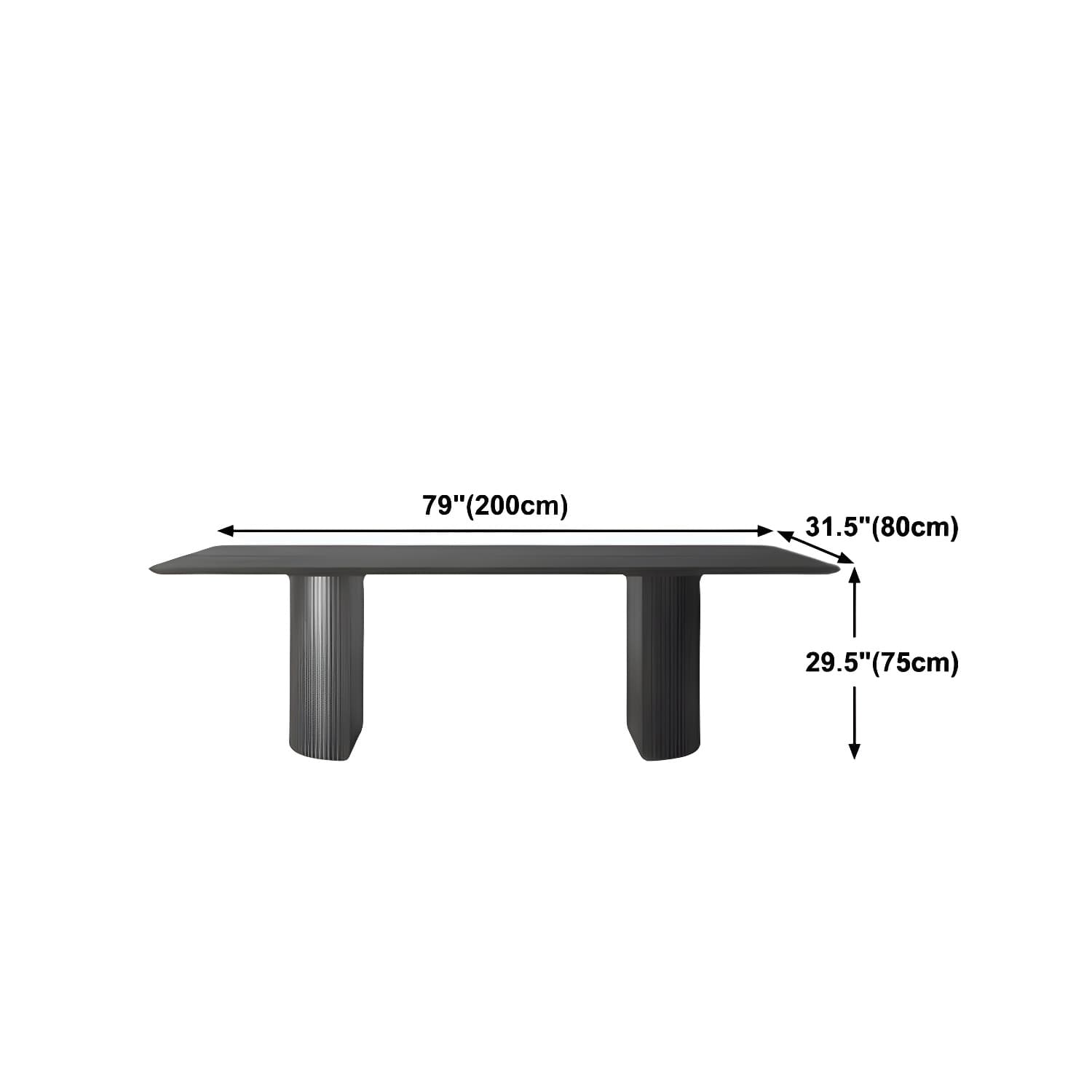 Modern Pine Wood Table for Restaurant Black Dining Table with Double Pedestal - image 15