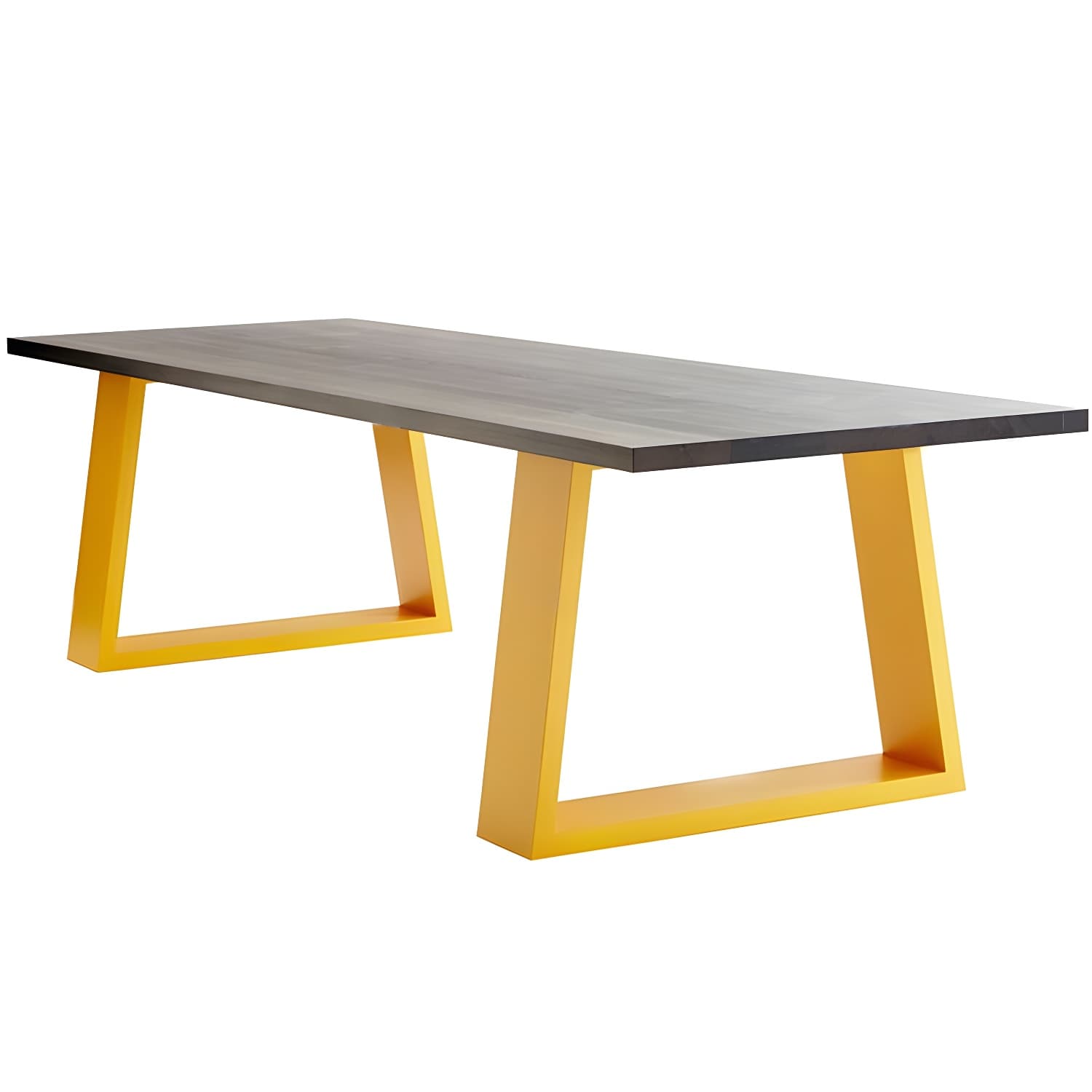 Contemporary Rectangle Dining Table Solid Wood Top Table with Sled Base