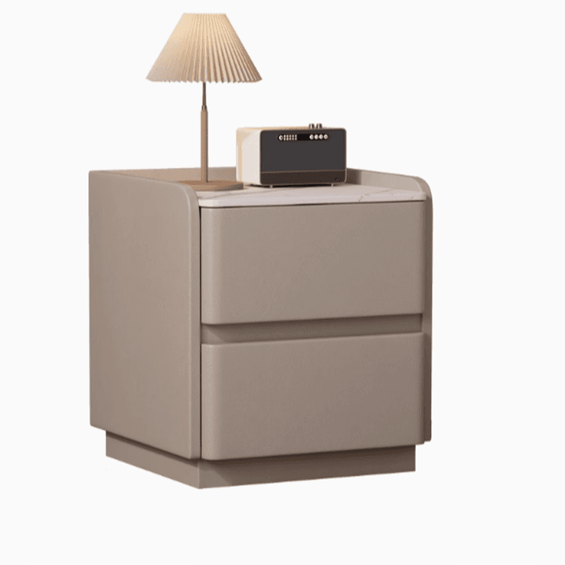 Modern Simple Style Bedside Cabinet Nightstand with 2 Drawers and Stone Countertop - image 13