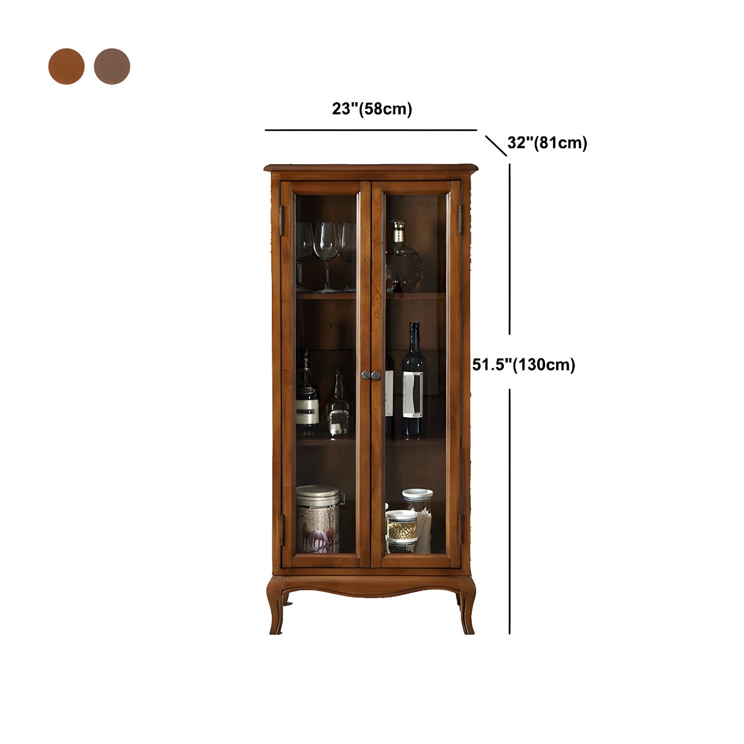 Mid-century Modern 51.18" Tall Glass Paned Accent Cabinet, Wooden Rectangle Cabinet - image 13