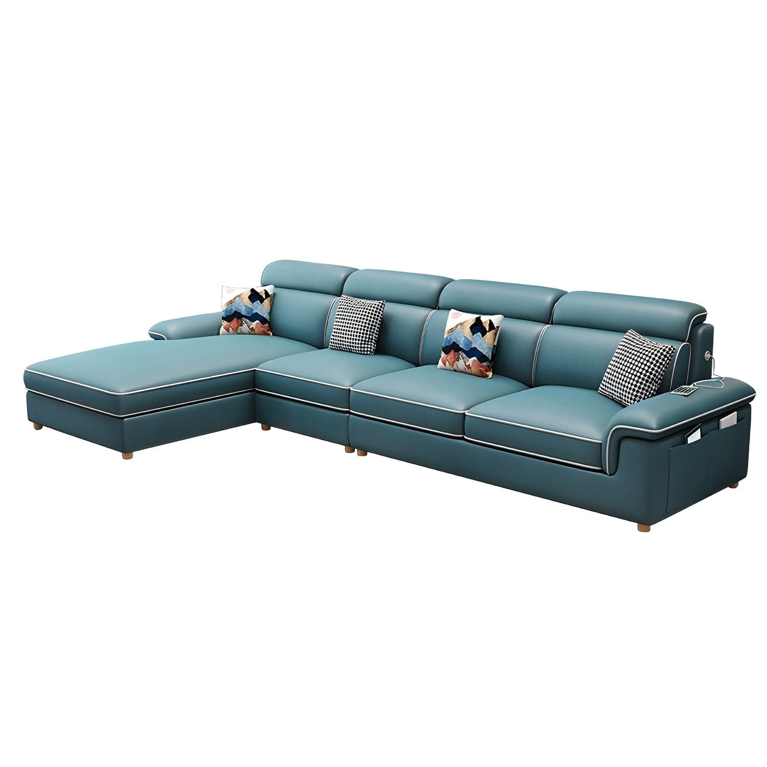 Modern Wood Frame L-Shape Sectional Sofa Chaise with Slipcover and Storage Included - image 7
