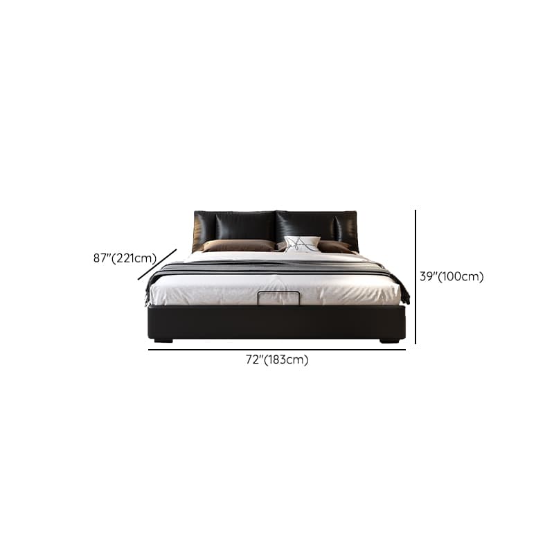 Solid Color Storage Bed/Platform Bed with Down Upholstery for Bedroom - image 9