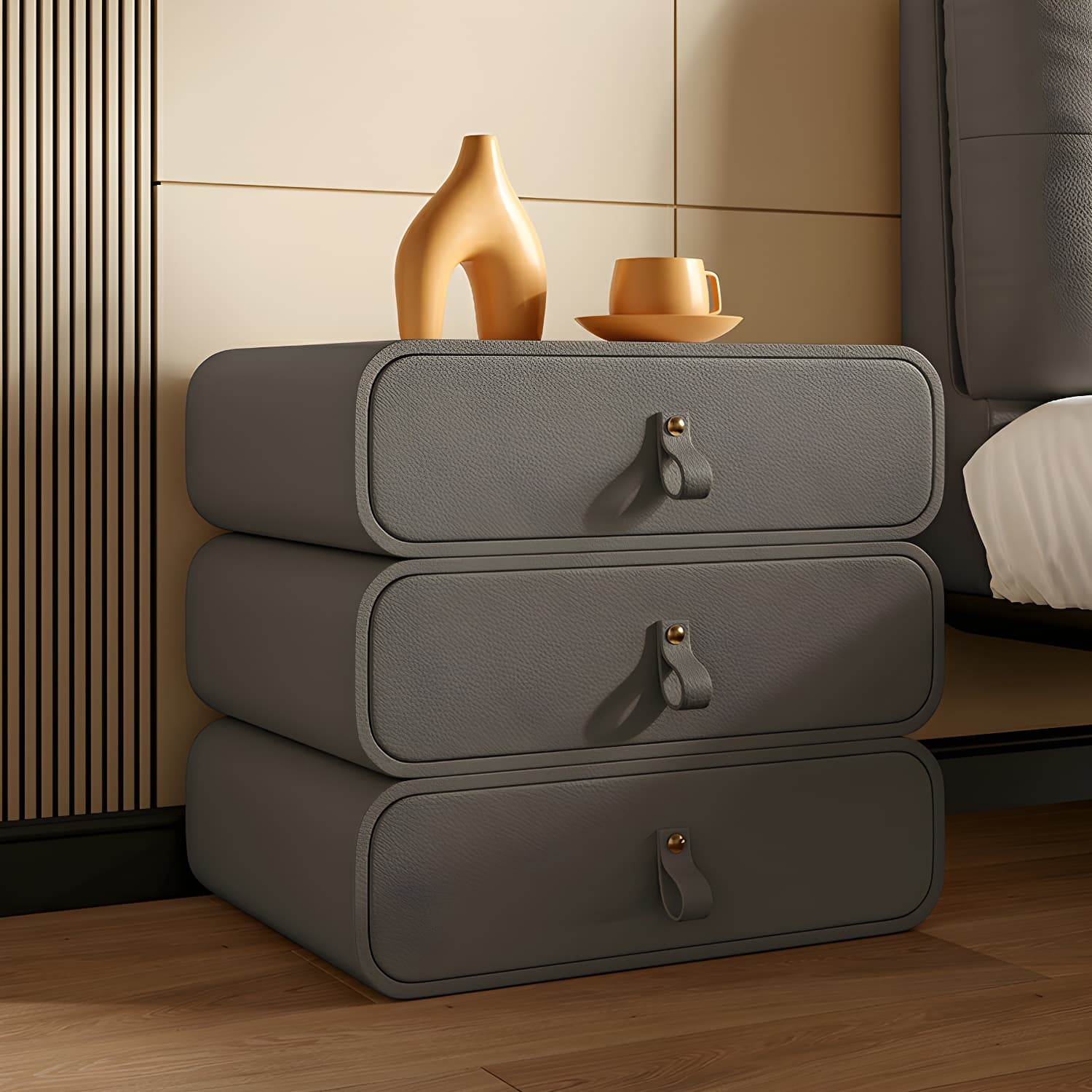 Modern Faux Leather Bachelor's Chest with Drawers in Narrow Size - image 6