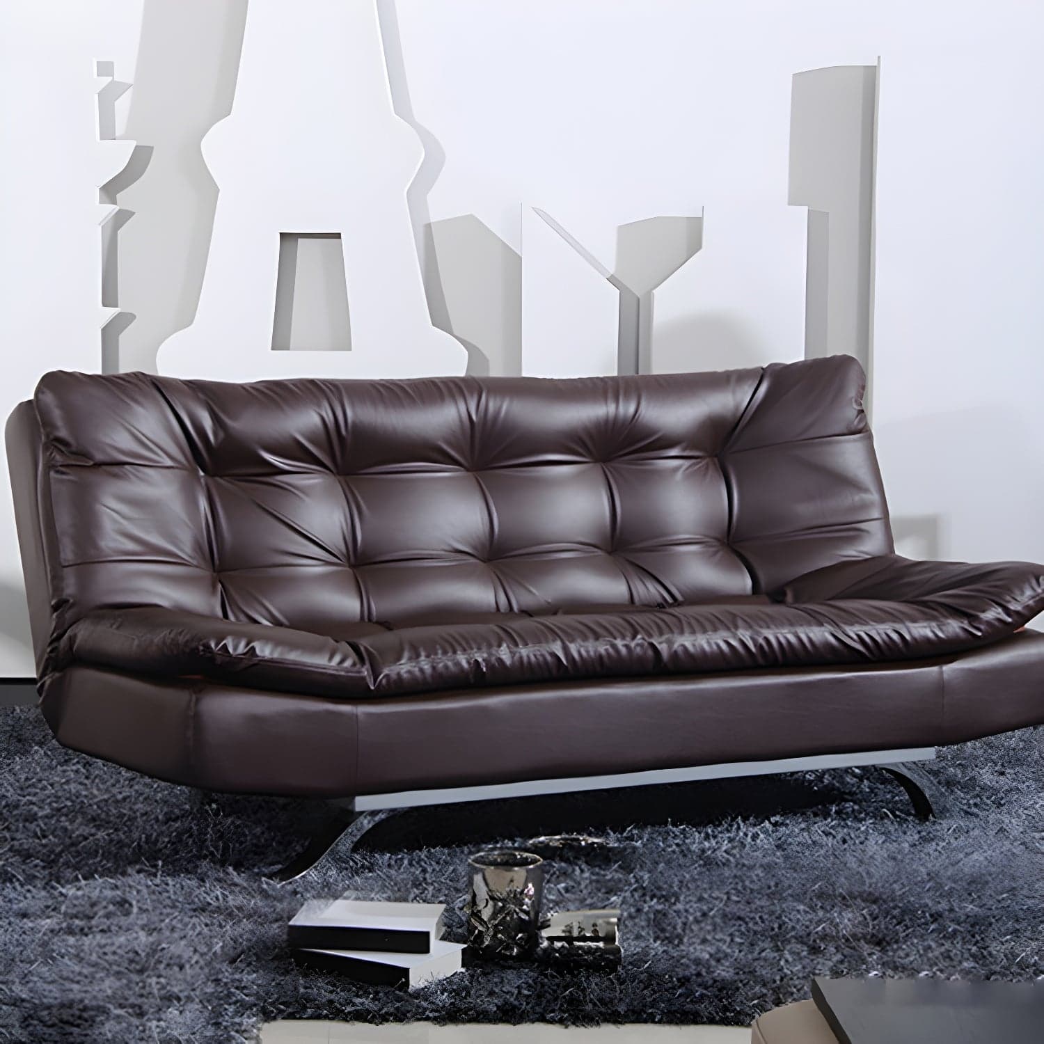 Armless Sofa Chaise Square Seating Settee for Living Room Bonus Room - image 3