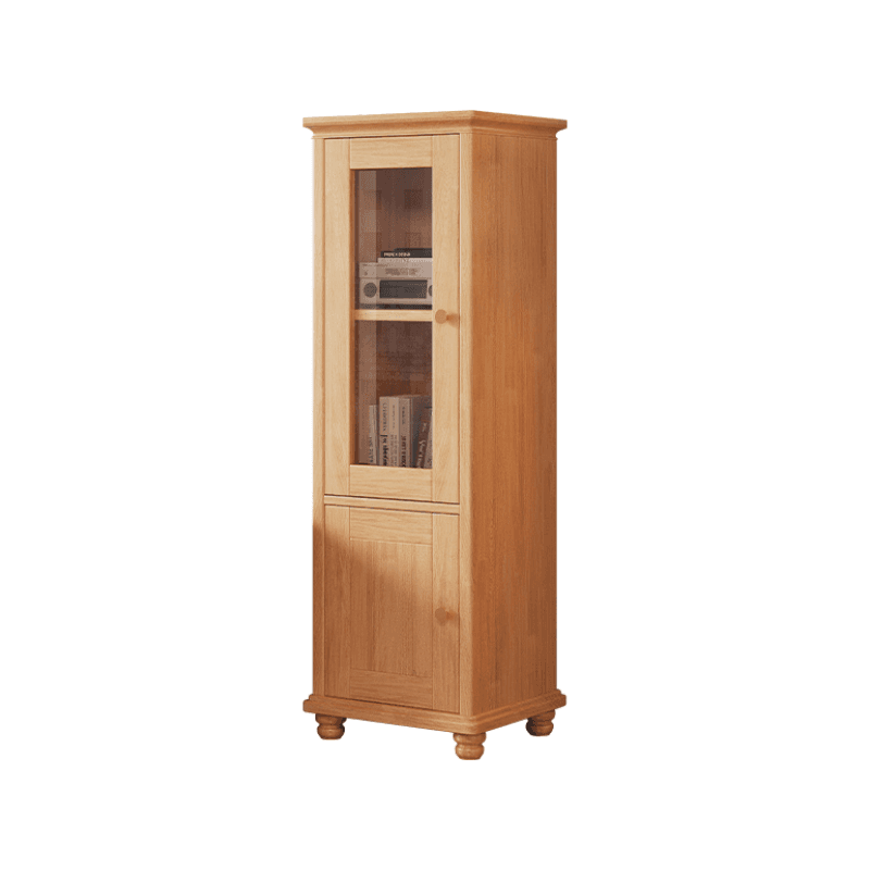 Modern Simple Style Rectangular Accent Cabinet with Closet, 3 Shelvings, Cabinet Knobs, Chalk/Sepia/Wood Color Top, and Stain Resistant Finish