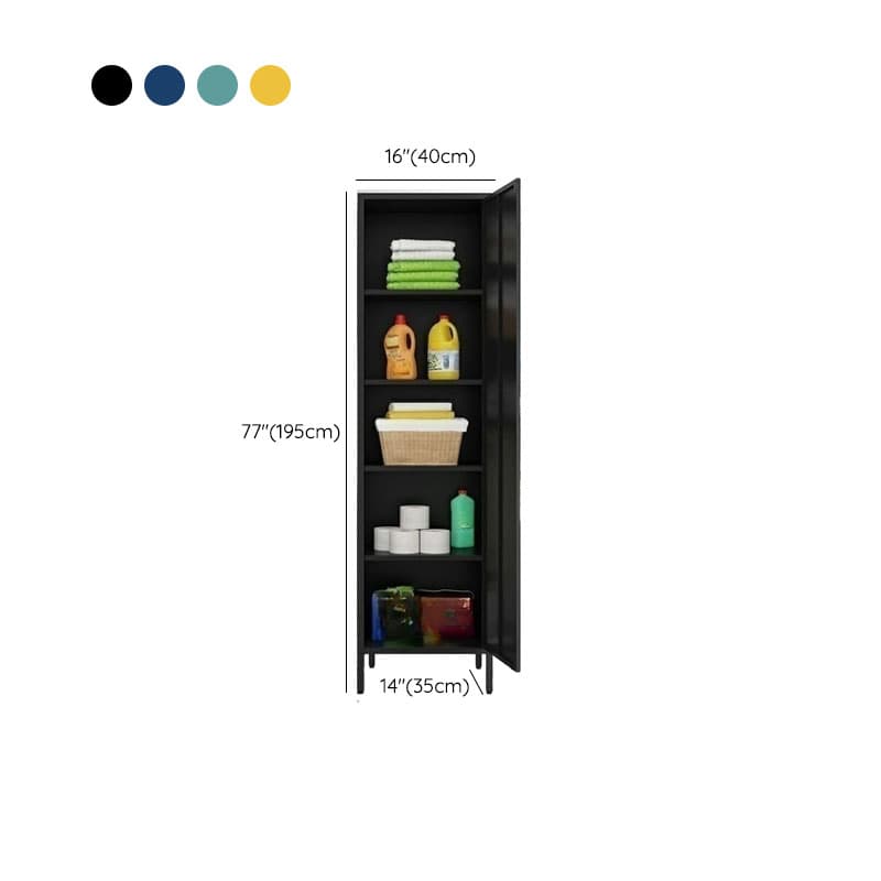 Modern Lacquered Finish Metal Accent Cabinet with 5 Cabinets and Adjustable Shelves - image 21