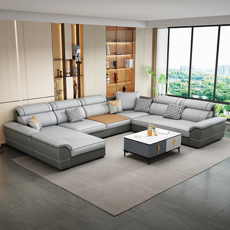 4 Pc L-Shape/Straight Left Hand Facing/Horizontal Sofa Recliner/Sofa Couch for 5 Person