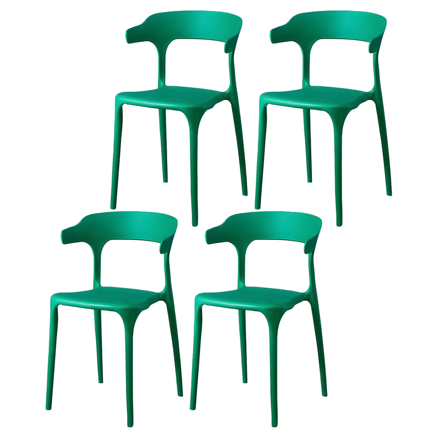 Glam Plastic Side Chair Matte Finish Open Back Dining Chair for Dinning Room - image 5