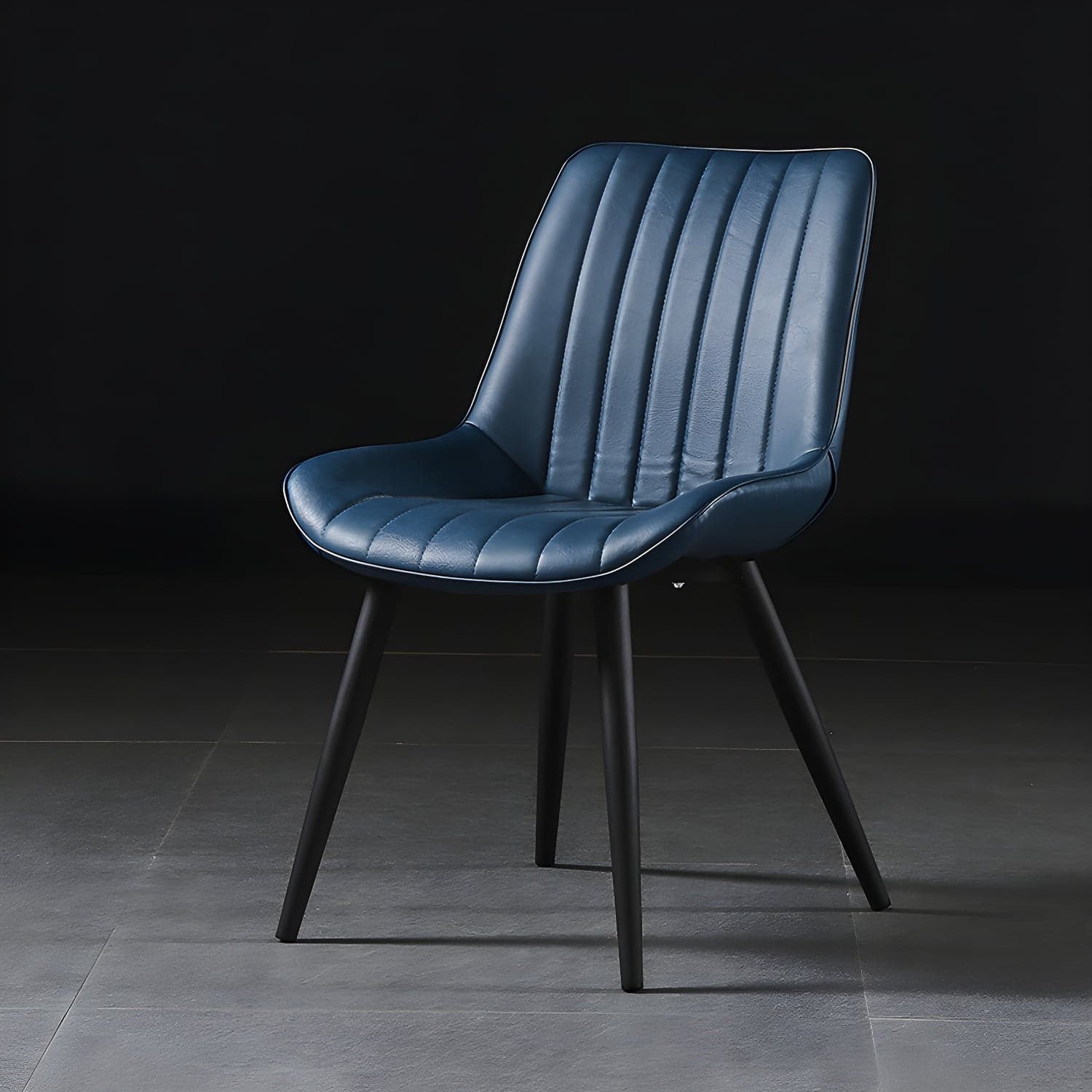 Modern Design Faux Leather Side Chair with 4 Metal Black Finish Legs Solid Back Armless Chair - image 3