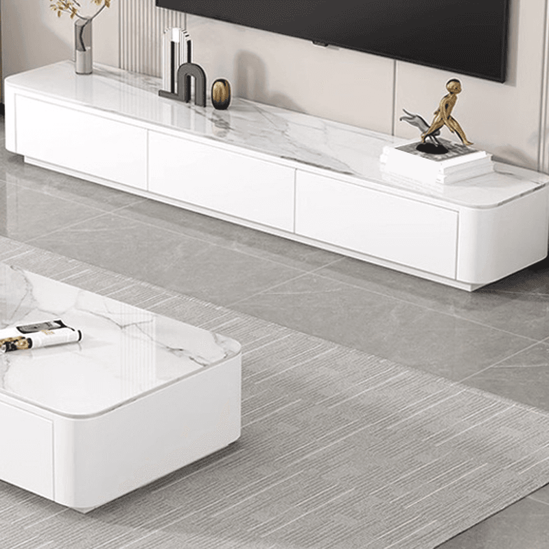 Casual Sintered Stone TV Stand with Multiple Drawer Options - image 5
