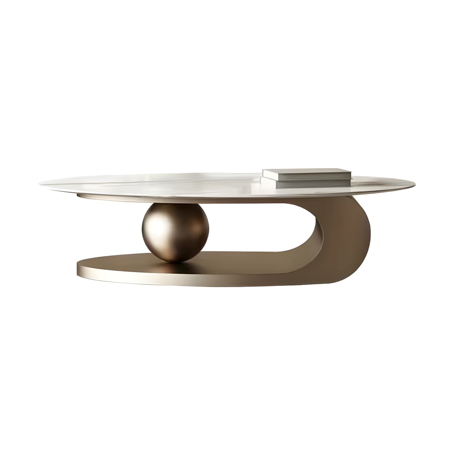 Glam Style Coffee Table Slate Top Stainless Steel Abstract Base