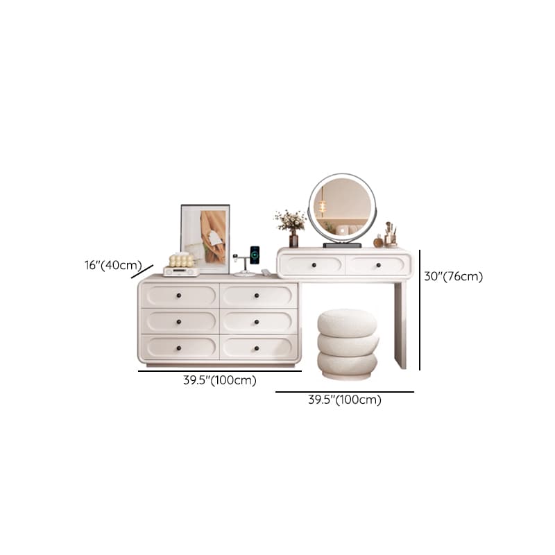 White Large/Standard Scalable Timber Vanity Set with 5 Drawers/8 Drawers, Lighting & Mirror Lights Included/Not Included - image 16