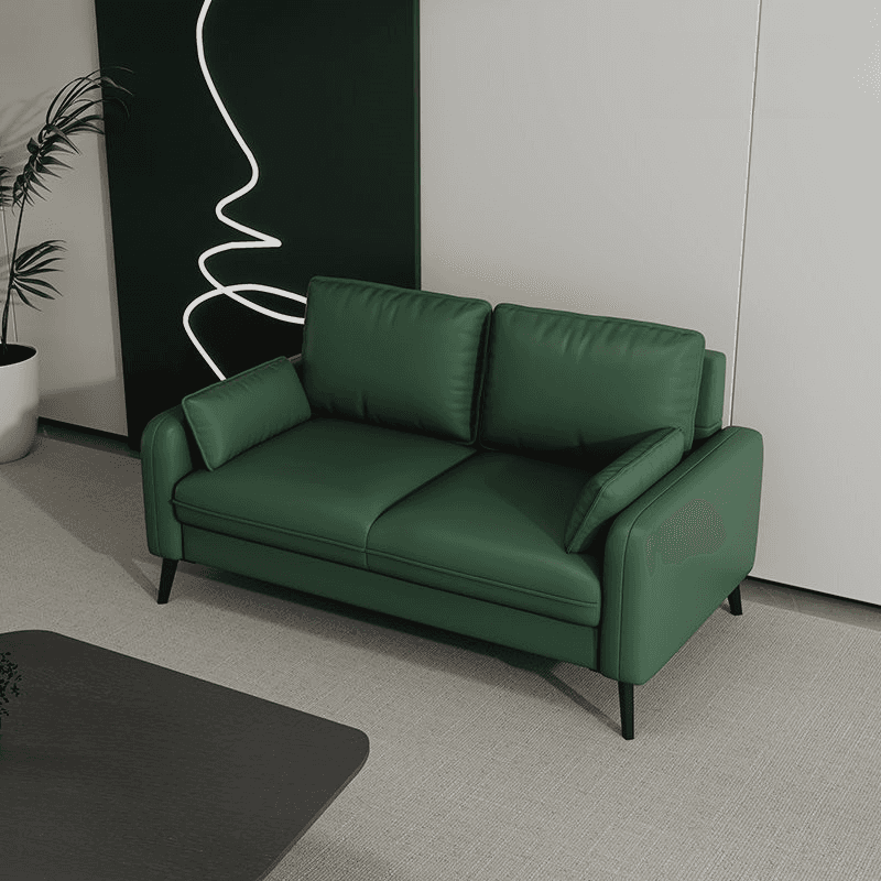 Contemporary Scratch-immune Solid Color Cerulean/Olive Green/Amber Color Loveseat for Seats 2 with Pillow Back and Square Arm - image 5