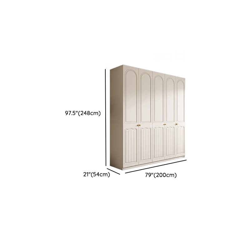 Chalk Minimalist Laminate Cabinet Armoire with Compartments, Interior Shelves, and Clothing Rod - image 23